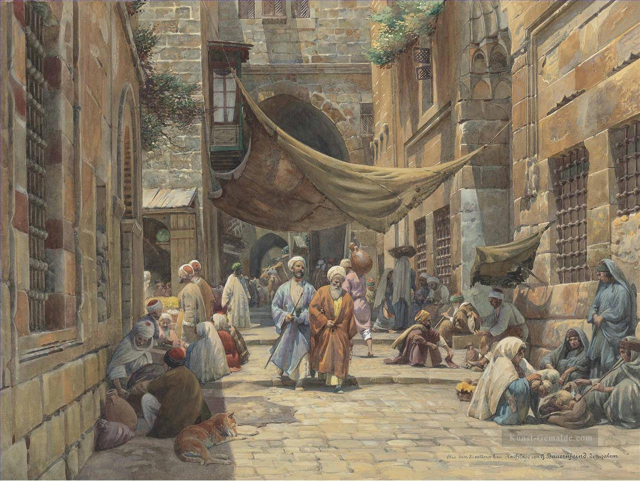King David Street Jerusalem Gustav Bauernfeind Orientalist jüdisch Ölgemälde